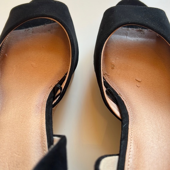H&M Black Suede Wedge Shoes size 9.5 - Picture 4 of 6